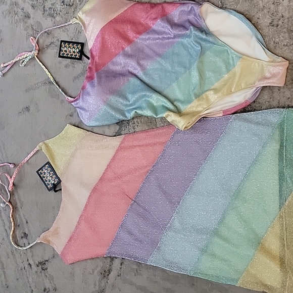 Kurt Geiger Dresses & Skirts - Kurt Geiger Pastel Striped Swim Swt